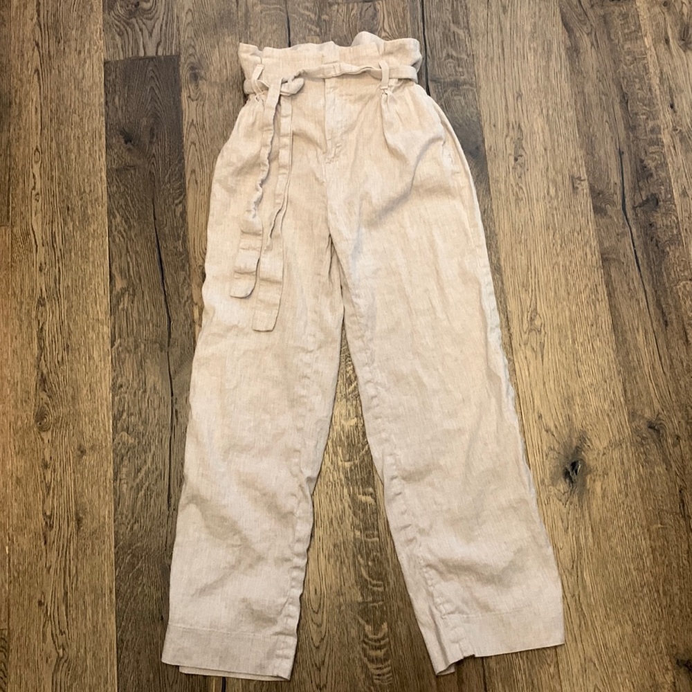 Banana Republic paper bag linen pants